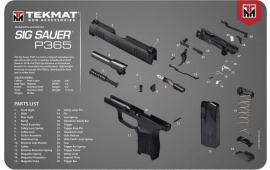 Tekmat R17SIG9365 Sig Sauer P365 Cleaning Mat P365 Diagram 17" x 11" Black/Grey/White