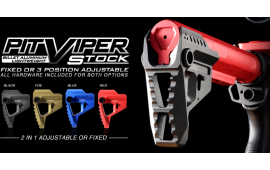 Strike Industries STRIKEPITRED Pit Viper Stock  Red Aluminum AR Platforms