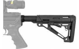 Hogue 15045 OverMolded Collapsible Buttstock Black OverMolded Rubber Black & Mil-Spec Tube for AR15, M16, M4