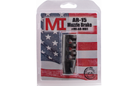 Midwest Industries MIARMB1 Muzzle Brake  Black Phosphate Steel with 1/2"-28 tpi Threads for 223 Rem, 5.56x45mm NATO AR-Platform