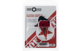 Patriot Ordnance Factory 01509 Drop-In  Two-Stage Curved Trigger with 4.50 lbs Draw Weight & Black/Red Finish for AR-Platform