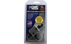 CMC Triggers 95501 Drop-In PCC Single-Stage Curved Trigger with 3-3.50 lbs Draw Weight & Black/Silver Finish for AR-15/AR-10