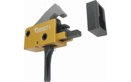 Timney Triggers 681ST PCC Trigger  Single-Stage Straight Trigger with 2.50-3 lbs Draw Weight & Black/Gold Finish for AR-Platform