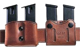 Galco DMC26 DMC Mag Carrier Double Tan 45 ACP Leather Belt Loop 1.50"-1.75" Compatible With Sig P220 Mags/1911 Mags