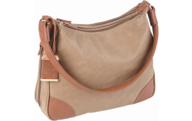 Bulldog BDP014 Hobo Purse w/Holster Taupe w/Tan Trim Leather for Small Autos & Revolvers Ambidextrous Hand
