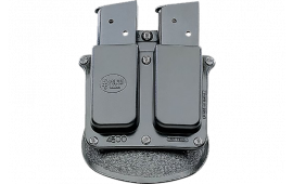 Fobus 4500NDP Double Mag Pouch made of Polymer with Black Finish & Paddle Mount Type compatible with Single Stack or 1911 45 Mags