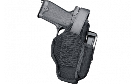 Uncle Mikes 70160 Sidekick Hip Holster with Mag Pouch 3.25-3.75" Barrel Medium/Large Auto Nylon Black