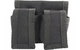 HKS 203MB SpeedLoader Case Medium Double Style made of Hytrel with Black Finish, Belt Loop Mount Type & 2.25" Belt Size