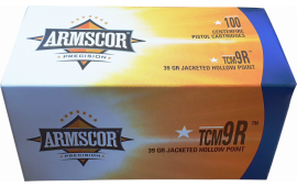 Armscor 50328 Pistol Value Pack 22 TCM 9R 39 gr Jacketed Hollow Point (JHP) - 100rd Box