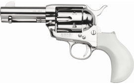 Taylors and Company 1873 Birdshead Cattleman .357 Magnum 3.5" Barrel 6rd Revolver, Nickel W/ Ivory Grips