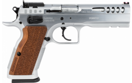 Tanfoglio IFG TFSTOCKM9 Defiant Stock Master 9mm Luger 17+1 4.75" Hard Chrome Steel/ Wood Grip