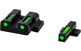 HiViz MPSN321 LiteWave H3 Set 3-Dot Tritium with LitePipe Technology Green Front & Rear Black Frame for S&W M&P Shield
