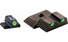 AmeriGlo SW145 Classic 3-Dot Night Sight Set Tritium Green with White Outline Front & Rear Black Frame for S&W M&P Shield