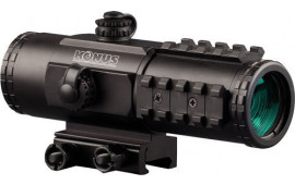 Konus 7203 Sight Pro PTS2 Matte Black 3x30mm 2.8 MOA Dual (Red/Blue) Illuminated BDC Reticle Features Tri-Rail System