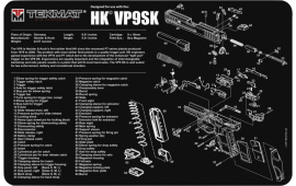 TekMat TEKR17HKVP9SK HK VP9SK Cleaning Mat Black/White Rubber 17" Long HK VP9SK Parts Diagram
