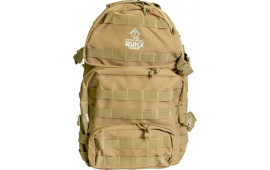 Rukx Gear ATICT3DT Tactical 3 Day Water Resistant Tan 600D Polyester with Molle, Hook & Loop Panel, 4 Storage Areas 16" x 10" x 10"