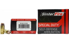 SinterFire Inc SF40125SD Special Duty (SD) 40 S&W 125 gr Lead Free Frangible Hollow Point - 20rd Box
