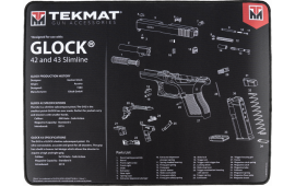 TekMat TEKR20GLOCK4243 Ultra Cleaning Mat Black/White Rubber 20" Long Glock 42/43 Parts Diagram - Designed For Use With Glock 42/43 Pistols