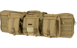 Rukx Gear ATICT36DGT Tactical Double Gun 36" Water Resistant Tan 600D Polyester with Non-Rust Zippers Holds up to 2 Rifles