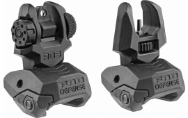 FAB Defense FXFRBS Front/Rear Flip Up Sights  Folding Black for AR-15, M4, M16