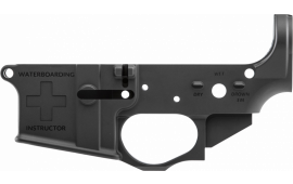 Spikes Tactical STLS033 Water Boarding Instructor Stripped Lower Receiver Multi-Caliber 7075-T6 Aluminum Black Anodized for AR-15