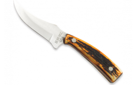 Bear & Son 753 7 1/4 Stag Delrin Upswept Skinner with Leather Sheath