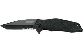 Kershaw Kuro Tanto Knife - Black / Partially Serrated