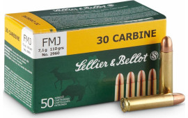 Sellier & Bellot .30 Carbine 110 GR FMJ Ammunition - 50rd Box
