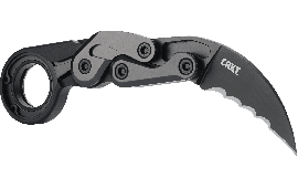 CRKT 4040V Provoke  2.41" Folding Hawkbill Veff Serrated Black TiN D2 Steel Blade/Black Aluminum Handle Includes Pocket Clip