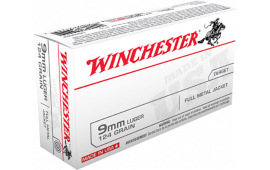 Winchester Ammo USA9MM Best Value 9mm Luger 124 GR Full Metal Jacket - 50rd Box