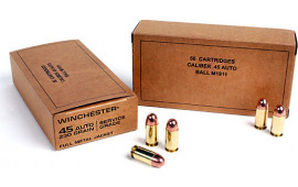 Winchester Ammo Brown Box Military Service Grade .45 ACP 230 GR Full Metal Jacket - 50rd Box