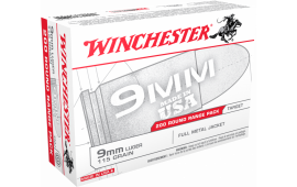 Winchester Ammo USA9W USA Centerfire 9mm Luger 115 GR Full Metal Jacket - 200rd Box