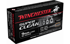 Winchester Ammo W9MMLF Super Clean 9mm Luger 90 GR Full Metal Jacket - 50rd Box