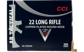 CCI 956 Target & Plinking AR Tactical 22 LR 40 gr Copper-Plated Round Nose 1200fps - 300rd Box