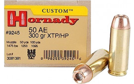 Hornady 9245 Custom 50 Action Express (AE) 300 GR XTP Hollow Point - 20rd Box
