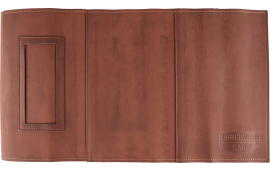 Birchwood Casey 30225 Handgun Service Mat  made of Brown Leather with Integrated Parts Tray 13" x 23.50" Dimensions