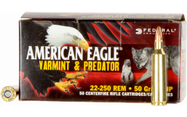 Federal AE2225050VP American Eagle 22-250 Remington 50 GR Jacketed Hollow Point - 50rd Box