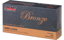 PMC 9A Bronze Target 9mm Ammunition 115 GR FMJ - 50 Round Box