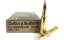 Sellier & Bellot SB65A 6.5 Creedmoor 140 GR Full Metal Jacket Boat Tail - 20rd Box