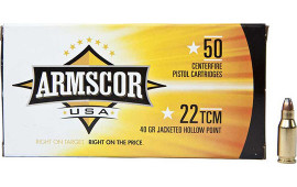 Armscor FAC22TCM1N 22 TCM 40 GR Jacketed Hollow Point - Nickel Plated Case - 50rd Box