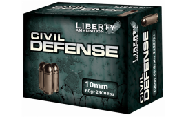 Liberty Ammunition LACD10032 Civil Defense 10mm 60 GR Hollow Point 20 Bx - 20rd Box