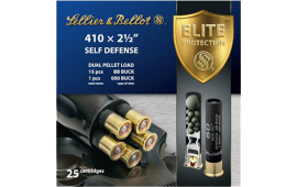Sellier & Bellot SB410SDA Shotgun 410GA 2.5" Lead 15 Pellets 000 Buck - 25sh Box