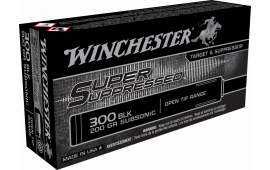 Winchester Ammo SUP300BLK Super Suppressed 300 AAC Blackout/Whisper (7.62x35mm) 200 GR Full Metal Jacket OT - 20rd Box