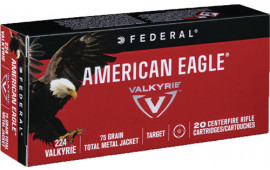 Federal AE224VLK1 American Eagle 224 Valkyrie 75 GR Total Metal Jacket - 20rd Box