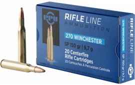 PPU PP2702 Standard Rifle 270 Winchester 150 GR Soft Point - 20rd Box