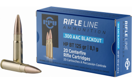 PPU PP300BH Standard Rifle 300 AAC Blackout/Whisper (7.62x35mm) 125 GR Hollow Point Boat Tail - 20rd Box