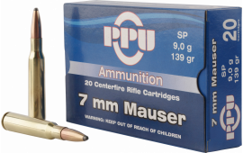 PPU PP3003 Metric Rifle 7mm Mauser 139 GR Soft Point - 20rd Box