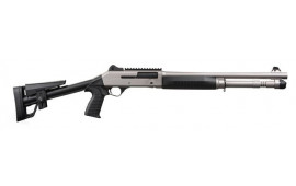 Panzer Arms M4 Marine Grade Tactical Semi-Auto Shotgun 18.5" Barrel 12GA 3" 5 Rd, Piston Driven, Nickel Finish W/ Fixed Skeletonized Stock- PAM4MTSFSS