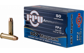 PPU PPH357MF Handgun 357 Magnum 158 GR Flat Point Jacketed - 50rd Box