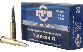 PPU PP76254F Metric Rifle 7.62x54mm Russian 182 GR Full Metal Jacket - 20rd Box